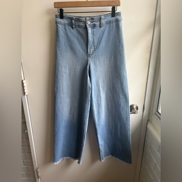 Billabong Free Fall Fray Hem Stretch Wide Leg Jeans 28 boho staple layered - Picture 3 of 10